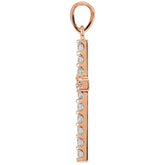 14K Rose 1/8 CTW Lab-Grown Diamond Cross Pendant